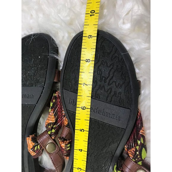 Libby Edelman Metallic Handkerchief Thong Sandals sz 6 Crocodile Flats Slides - Picture 8 of 8